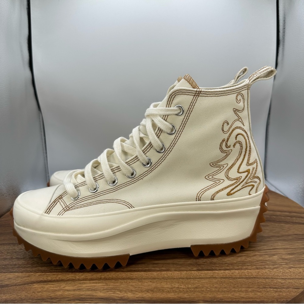 Converse Run Star Hike Platform High Western Embroidery Cream Gum Women 11 - Picture 4 of 11